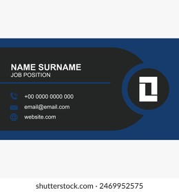 dark blue abstract business card design