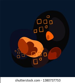 dark blue abstract card vector floral design element primitive scandinavian