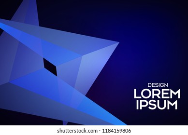 Dark blue abstract concept polygonal tech background. Vector digital art design eps 10