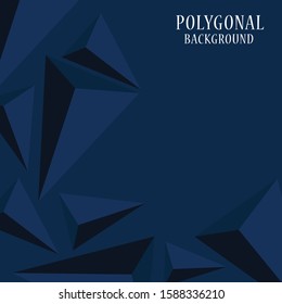 Dark blue abstract concept polygonal tech background. Vector digital art design