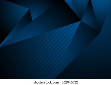 Dark blue abstract concept polygonal tech background. Vector digital art design eps 10