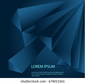 Dark blue abstract concept polygonal tech background. Vector digital art design 