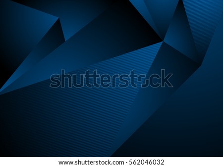 Dark blue abstract concept polygonal tech background. Vector digital art design eps 10