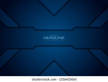 Fondo del concepto de tecnología corporativa abstracta azul oscuro. Diseño de vectores