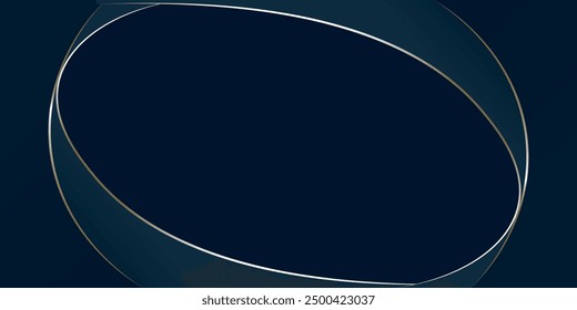 Dark blue abstract curved background with glittering gold lines. Luxury and elegant style template. Modern simple geometric pattern. eps10.