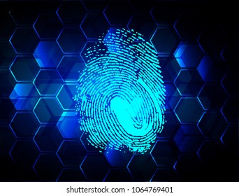 dark blue Abstract digital conceptual technology security background with lock. computer technology website internet web. finger print. Hand