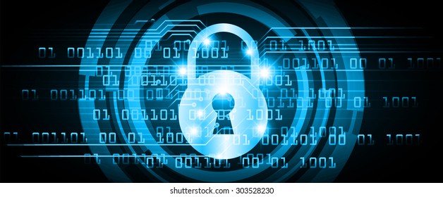 dark blue Abstract digital conceptual technology security background with lock. computer technology website internet web. infographics