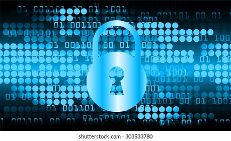 dark blue Abstract digital conceptual technology security background with lock. computer technology website internet web. infographics