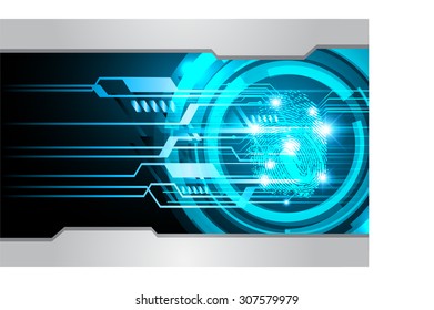 dark blue Abstract digital conceptual technology security background with lock. computer technology website internet web. infographics. fingerprint. Finger-print scanning