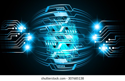 dark blue Abstract digital conceptual technology security background with lock. computer technology website internet web. infographics. fingerprint. Finger-print scanning