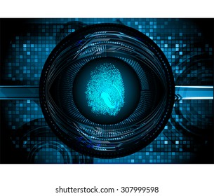 dark blue Abstract digital conceptual technology security background with lock. computer technology website internet web. infographics. fingerprint. Finger-print scanning