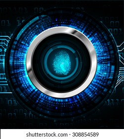 dark blue Abstract digital conceptual technology security background with lock. computer technology website internet web. infographics. fingerprint. Finger-print scanning