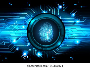 Dark blue Abstract digital conceptual technology security background with lock. computer technology website internet web. infographics. fingerprint. Finger-print scanning.
