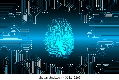 Dark blue Abstract digital conceptual technology security background with lock. computer technology website internet web. infographics. fingerprint. Finger-print scanning.