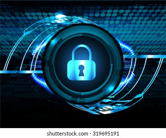 dark blue Abstract digital conceptual technology security background with lock. computer technology website internet web. infographics. lock, key, Padlock