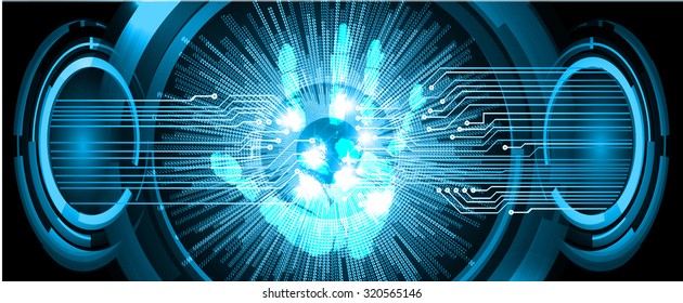 dark blue Abstract digital conceptual technology security background with lock. computer technology website internet web. infographics. fingerprint. Finger-print scanning. Hand print.