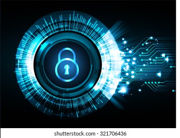 dark blue Abstract digital conceptual technology security background with lock. computer technology website internet web. infographics. lock, key, Padlock