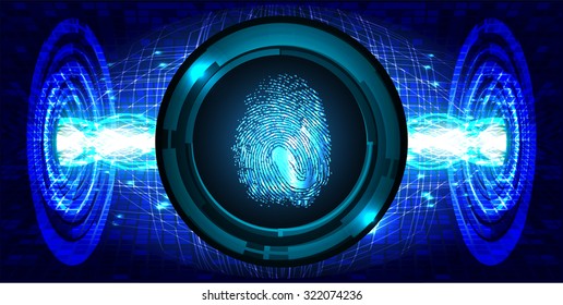 dark blue Abstract digital conceptual technology security background with lock. computer technology website internet web. infographics. fingerprint. Finger-print scanning. Hand print.