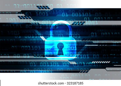 dark blue Abstract digital conceptual technology security background with lock. computer technology website internet web. infographics. lock, key, Padlock