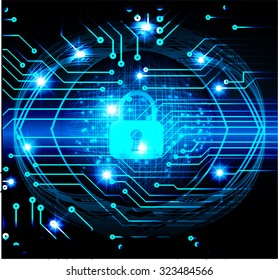 dark blue Abstract digital conceptual technology security background with lock. computer technology website internet web. infographics. lock, key, Padlock