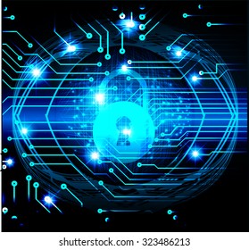 dark blue Abstract digital conceptual technology security background with lock. computer technology website internet web. infographics. lock, key, Padlock