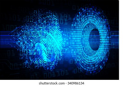 dark blue Abstract digital conceptual technology security background with lock. computer technology website internet web. infographics. fingerprint. Finger-print scanning. Hand print.