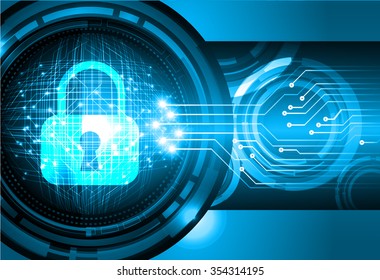 dark blue Abstract digital conceptual technology security background with lock. computer technology website internet web. infographics. key scan virus. vector