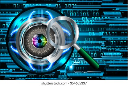 dark blue Abstract digital conceptual technology security background with lock. computer technology website internet web. infographics. eye