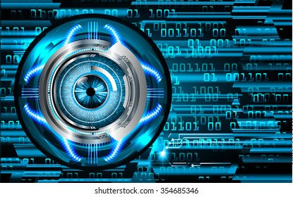 dark blue Abstract digital conceptual technology security background with lock. computer technology website internet web. infographics. eye