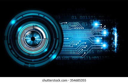 dark blue Abstract digital conceptual technology security background with lock. computer technology website internet web. infographics. eye