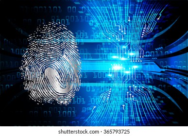 dark blue Abstract digital conceptual technology security background with lock. computer technology website internet web. infographics. fingerprint. Finger-print scanning. Hand print.