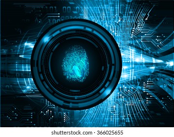 dark blue Abstract digital conceptual technology security background with lock. computer technology website internet web. infographics. fingerprint. Finger-print scanning. Hand print.