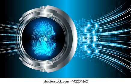 dark blue Abstract digital conceptual technology security background with lock. computer technology website internet web. infographics. fingerprint. Finger-print scanning. Hand print.
