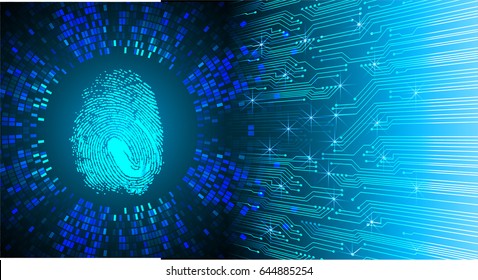 dark blue Abstract digital conceptual technology security background with lock. computer website internet. infographics. Hand print. finger