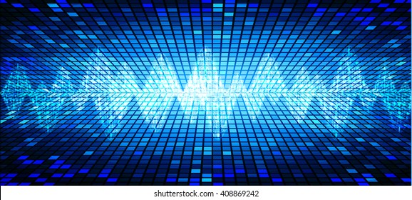 dark blue abstract digital sound wave background. Light Technology background for computer graphic website internet.