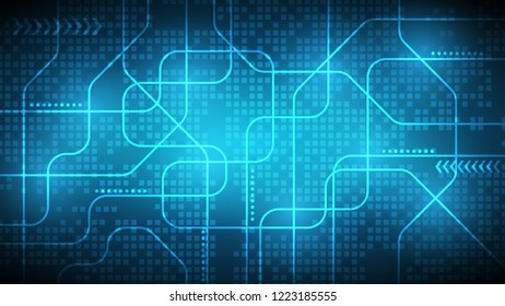 dark blue abstract digital or technology background,laser line on cyberspace computer graphic and business