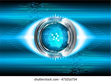 dark blue Abstract digital technology background with fingerprint lock.