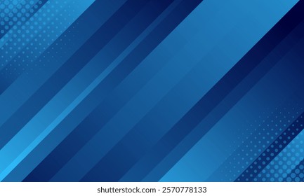Dark blue abstract dynamic background with halftone. Gradient diagonal stripes. Modern futuristic wallpapers. Suitable for templates, sale banners, events, ads, web and pages