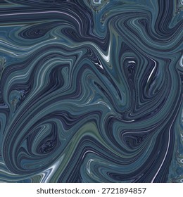 Textura de mármore fluido abstrato azul escuro com linhas de fluxo dramáticas. Fundo abstrato ideal para tecnologia, marca de luxo, visuais modernos e arte digital.