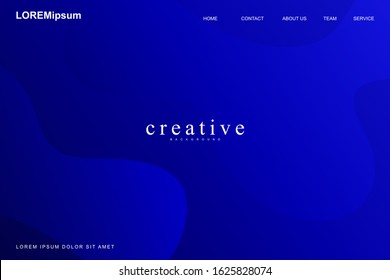 Dark Blue. Abstract fluids composition 2020 background trend. Liquid, wavy, dynamic background, gradient color, flowing shapes,. Usable for landing page. Modern and Trendy background color.