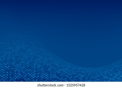 Dark blue abstract futuristic background. Blue mesh vector illustration. 
