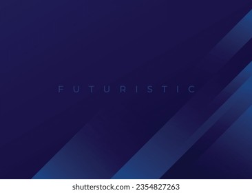 fondo de la tecnología de capa superpuesta futurista abstracta azul oscuro. diseño minimalista de fondo geométrico moderno. composición de formas dinámicas. ilustración vectorial