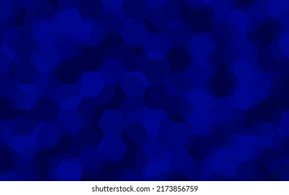 Dark blue abstract gradient background with hexagons. Vector illustration.