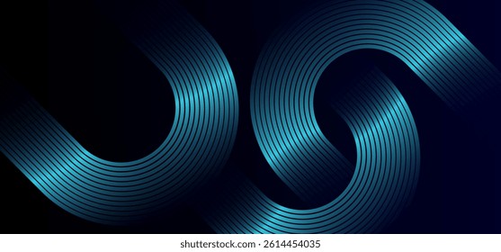 Dark blue abstract gradient background with sky blue colour glowin dynamic curve lines design background vector illustration eps10. Futuristic technology consept.