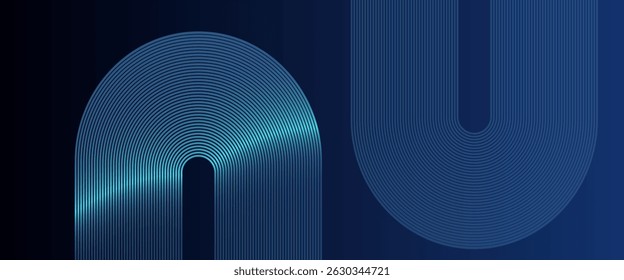 Dark blue abstract gradient background - with geometric glowing lines. Dynamic shapes composition design pattern. High quality graphic. Futuristic technology consept. Perfect for modern projects.