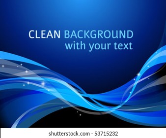 Dark blue abstract horizontal background with curve elements and a space for a text
