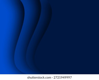 Fondo de onda en capas abstracto azul oscuro con curvas fluidas suaves y profundidad de estilo de corte de papel. Esta composición minimalista moderna utiliza múltiples tonos azules y sombras suaves para crear una apariencia visual profesional y elegante. Las capas de onda abstractas simbolizan la estabilidad, la confianza, la calma y la estética de la tecnología moderna. Perfecto para la marca corporativa, presentaciones de negocios, Sitios web de tecnología, Anuncios, carteles, imágenes de redes sociales, fondos de interfaz de usuario y materiales de marketing digital. La paleta de colores azul monocromático hace que este fondo sea altamente versátil para proyectos de diseño profesionales. No incluye texto, logotipos o marcas, aptos para uso comercial de stock, Plantillas, Fondos de pantalla y diseños visuales contemporáneos.