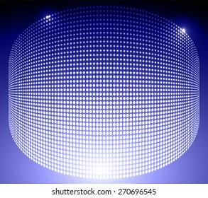 Dark blue Abstract light lamps background for Technology computer graphic website internet and business.. Screen on stage. Vector illustration. Spot Effect. neon. point. dot
