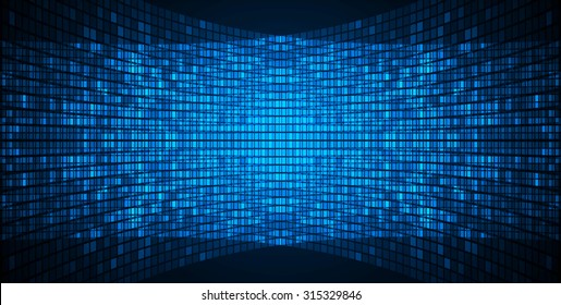 Dark blue Abstract light lamps background for Technology computer graphic website internet and business. Screen on stage.Vector illustration.Spot Effect. neon.point, platform, Spotlights