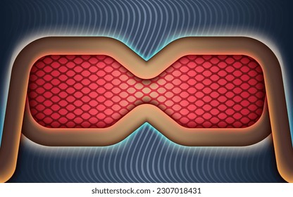 Material abstracto azul oscuro con luces lacrimógenas rojas diseño gráfico de banners técnico contraste presentación empresarial fondo corporativo